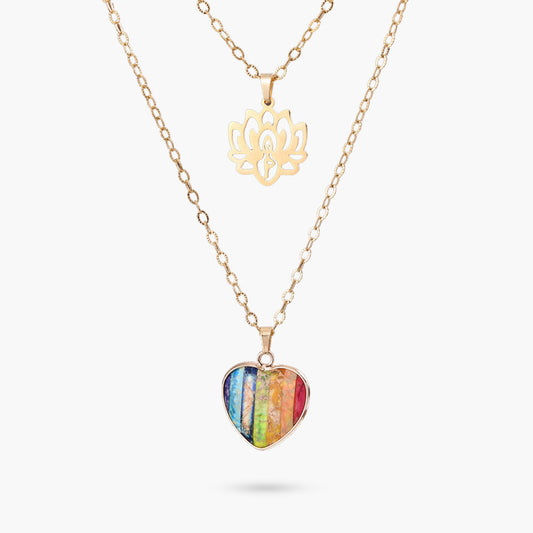 Lotus Herz Chakra-Anhänger Halskette